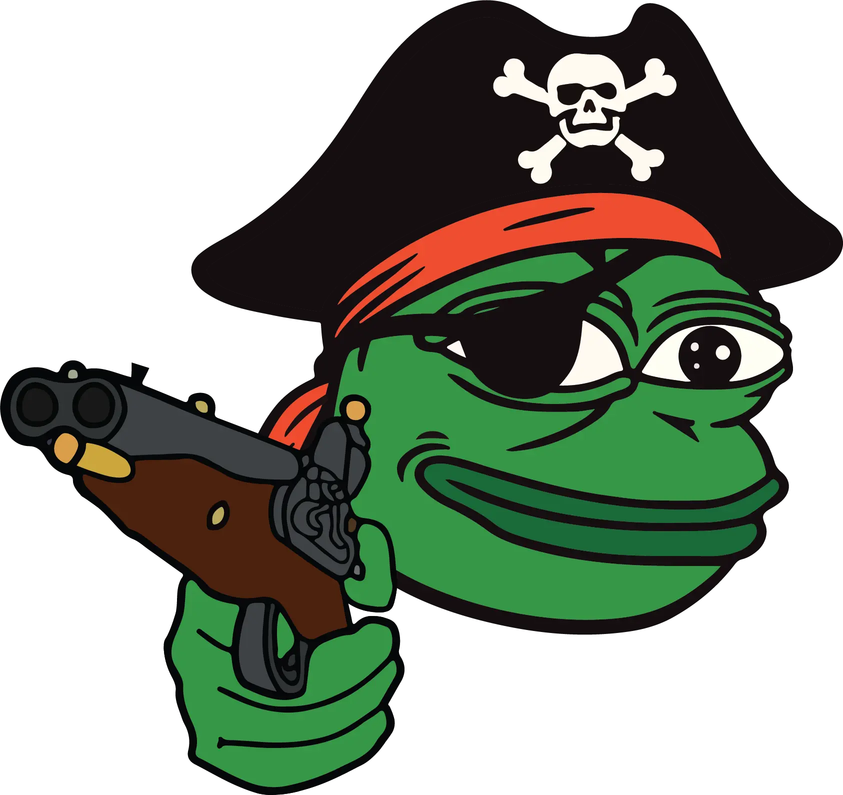 Pirate Pepe with Gun